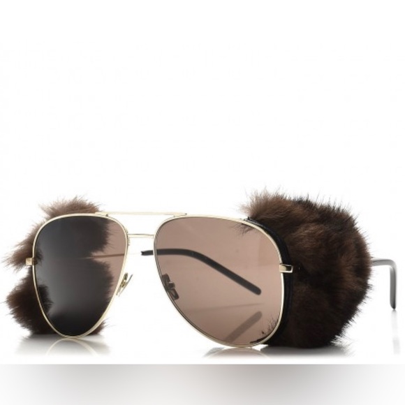 New! Saint Laurent Shields Aviator Sunglasses - Picture 2 of 15